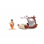 Set masinuta metalica Flintmobilul scara 1:32 si figurina Fred Flintstone