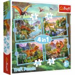 Puzzle Trefl 4 in 1 Lumea Dinozaurilor
