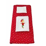 Set lenjerie Deseda pentru pat copii 3 piese pentru Sarbatori spiridusul lui Mos Craciun 120x60 cm