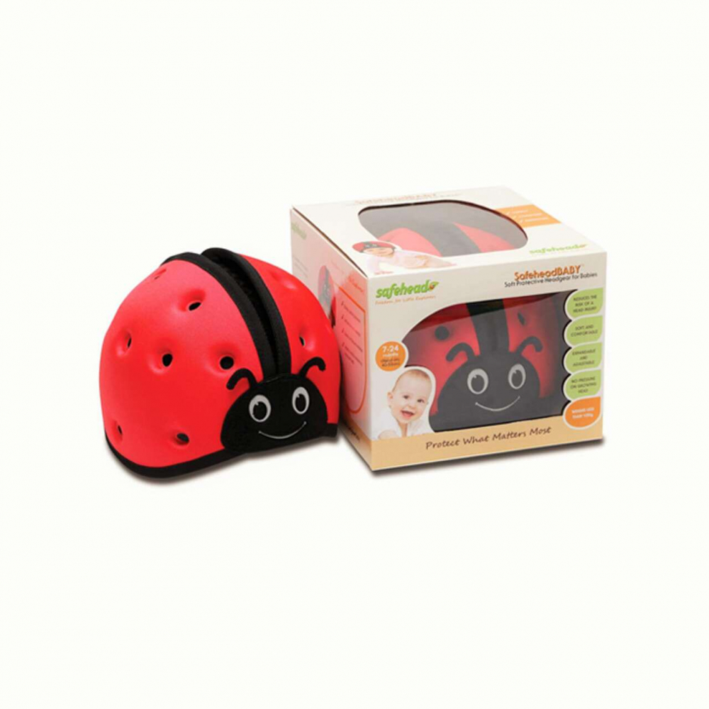 Casca protectie bebelusi cu spuma flexibila reglabila 7-24 luni rosie SafeHeadBaby Ladybird - 2 | YEO