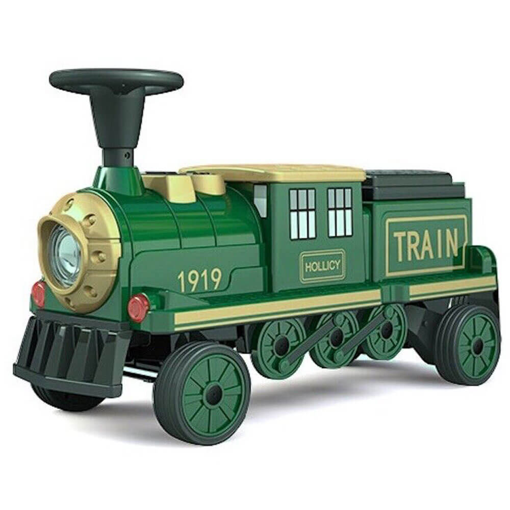 Locomotiva de tren electric pentru copii verde - 2
