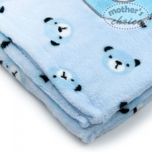 Paturica bebe din fleece cu broderie ursulet bleu Bebe imagine noua responsabilitatesociala.ro
