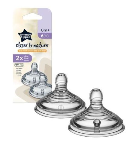 Tetina Tommee Tippee Closer to Nature flux lent 0 luni + 2 buc