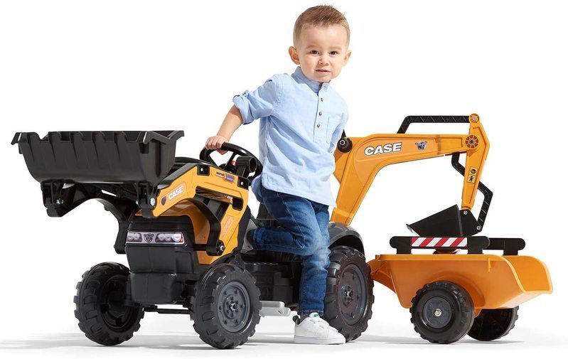 Tractor cu pedale pentru copii Falk cu incarcator si excavator copii imagine noua responsabilitatesociala.ro