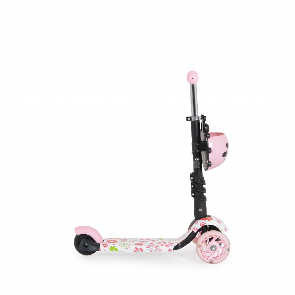 Trotineta evolutiva Moni cu maner parental si sezut Scooter 3 in 1 Lollipop Pink - 1 | YEO