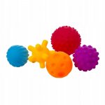 Set mingi senzoriale Bocioland colorate pentru bebelusi 5 piese