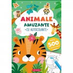 Carte de colorat Mimorello Animale amuzante cu autocolante EK7039