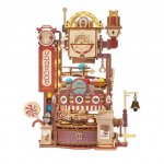 Puzzle 3D mecanic Fabrica de ciocolata Marble Run Rokr din lemn 513 piese