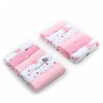 Set 12 mini prosopele pentru bebelusi alb si roz