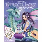 Carte cu 104 autocolante Depesche Top Model Stickerworld Dragon Love