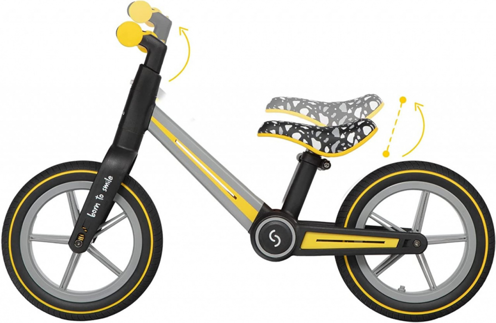 Bicicleta fara pedale pliabila Ronny Yellow Skiddou - 4