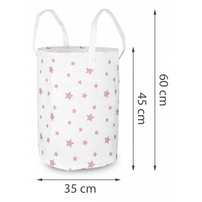 Cos mare pentru depozitarea jucariilor Ricokids Alb cu stele - 2