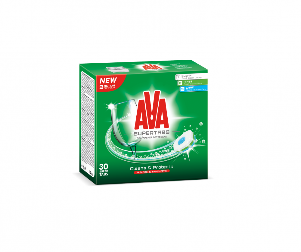 Detergent de vase AVA Supertabs tablete pentru masina de spalat 30 tablete Alimentatie imagine noua responsabilitatesociala.ro
