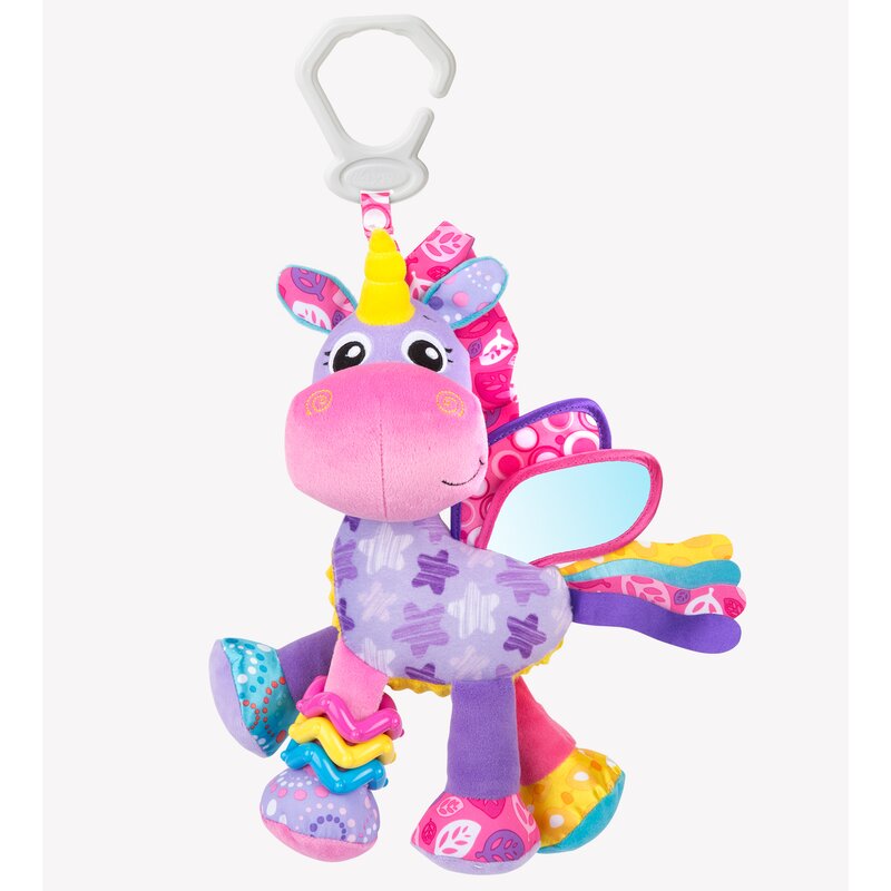 Jucarie mare pentru caruciorscoica auto patut Playgro Activity Friend Stella Unicorn 39 cm