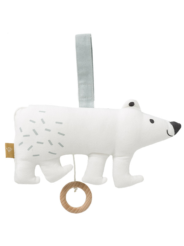 Jucarie muzicala din bumbac organic Polar Bear Fresk imagine 2022 protejamcopilaria.ro