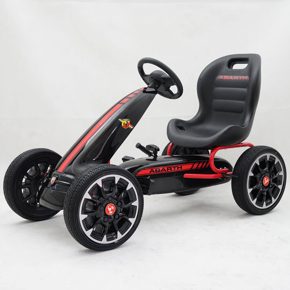 Kart cu pedale pentru copii Abarth negru - 2 | YEO