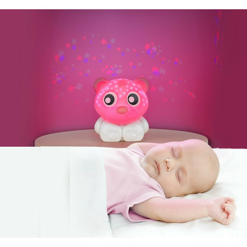 Lampa de veghe si proiector Playgro cu 30 de minute de proiectii portabila pink  white