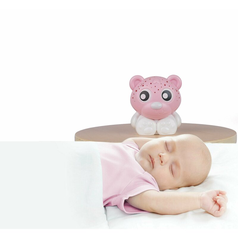 Lampa de veghe si proiector Playgro cu 30 de minute de proiectii portabila pink white - 1 | YEO