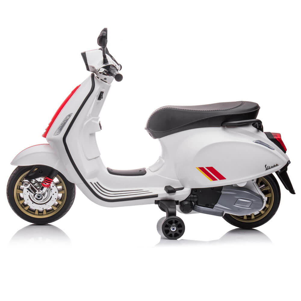 Motocicleta electrica pentru copii Vespa 12V alb - 2