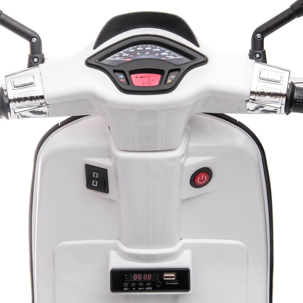 Motocicleta electrica pentru copii Vespa 12V alb - 3