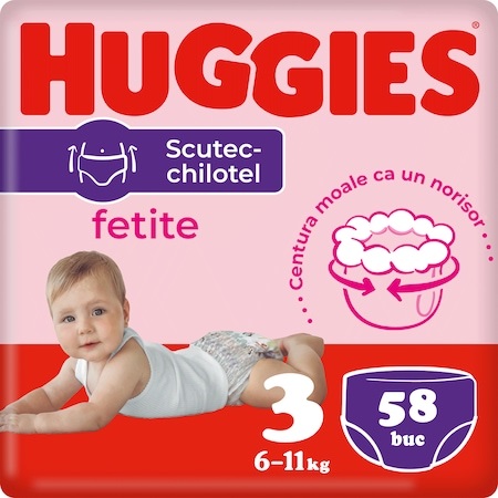 Pachet 2 x Scutece chilotel Huggies Pants Mega Pack 3 Girl 6-11 kg 116 buc 116 imagine 2022 protejamcopilaria.ro