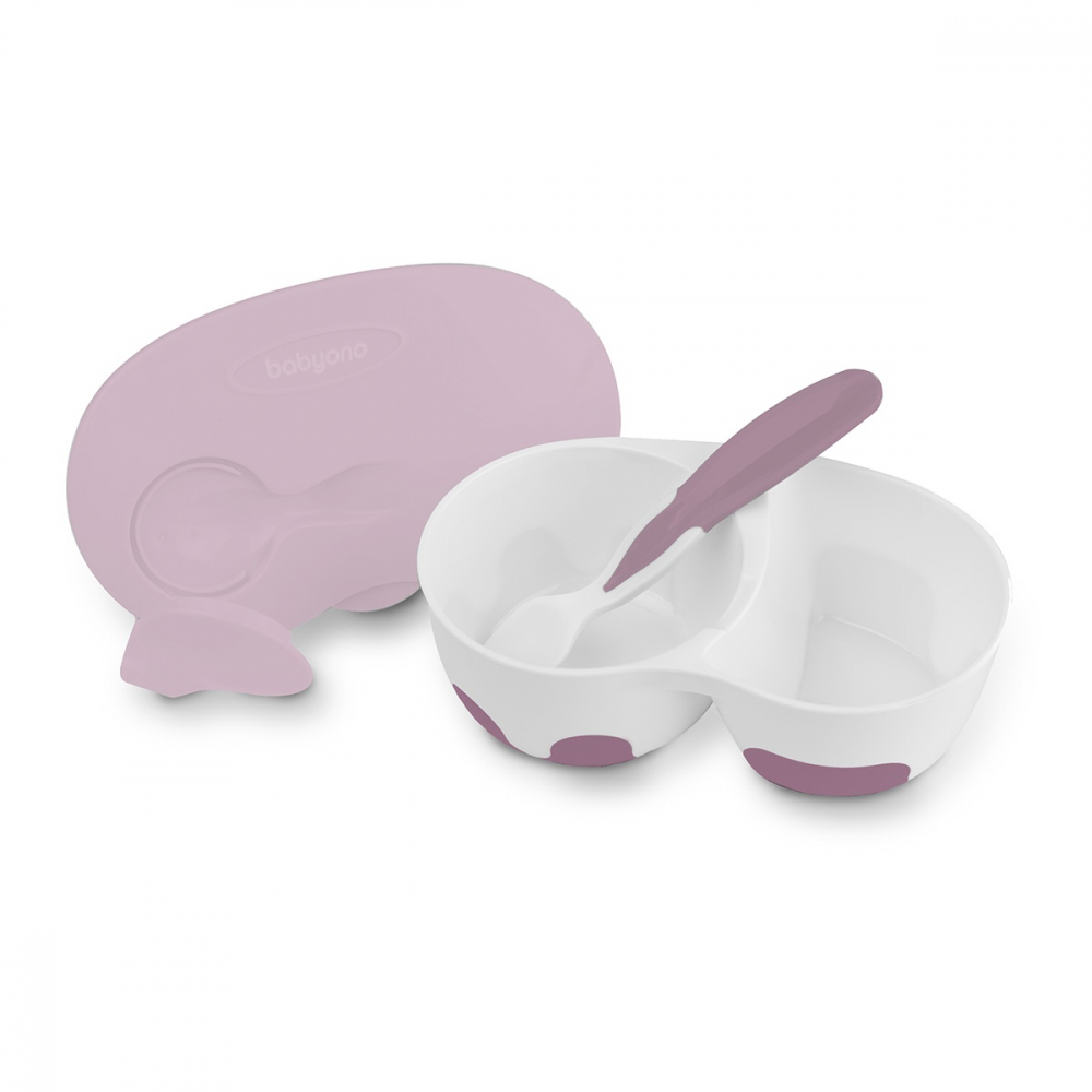 Set castron si lingurita Baby Ono Roz - 1 | YEO