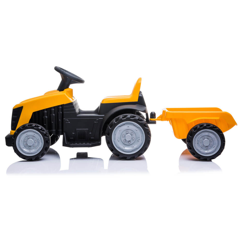 Tractor electric cu remorca pentru copii TR1908T galben - 0