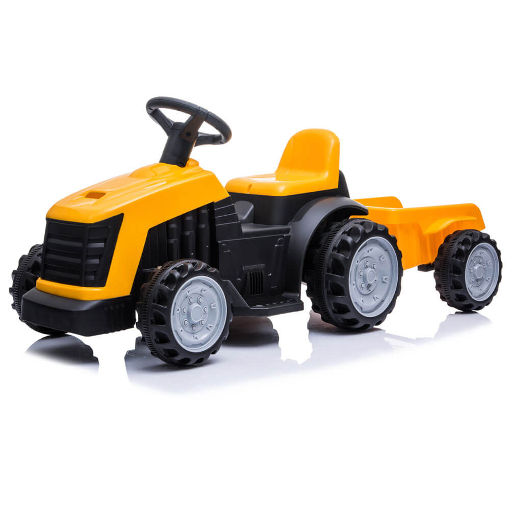 Tractor electric cu remorca pentru copii TR1908T galben - 1