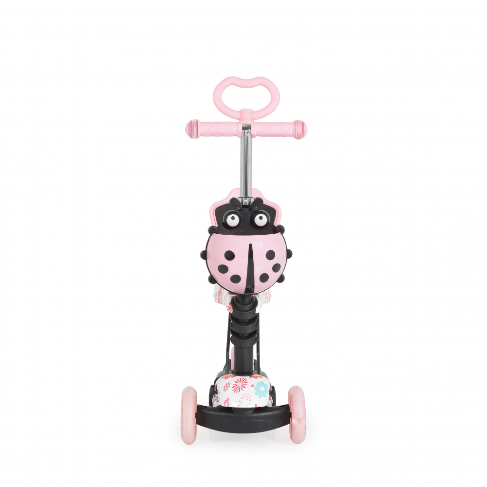 Trotineta evolutiva Moni cu maner parental si sezut Scooter 3 in 1 Lollipop Pink - 3 | YEO