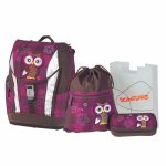 Ghiozdan Schneiders The Owl rosu + penar sac sport cutie pentru carti