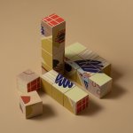Set Cuburi puzzle de poveste Minmimcph din lemn 16 piese