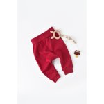 Pantaloni Bebe unisex din bumbac organic Rosu marime 12-18 luni