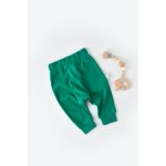 Pantaloni Bebe unisex din bumbac organic Verde marime 9-12 luni