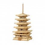 Puzzle 3D Pagoda cu cinci etaje lemn Rokr 275 piese