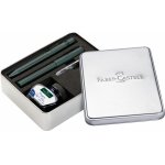 Set cadou stilou + pix + cerneala + convertor Faber-Castell Grip 2011 verde inchis