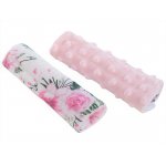 Set 2 protectii pentru centura de siguranta Minky Flowers Pink