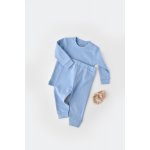 Set bluzita cu maneca lunga si panataloni lungi Bleu Baby Cosy marime 12-18 luni