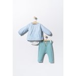 Set bluzita de vara cu pantalonasi pentru bebelusi Cats Tongs baby Albastru 12-18 Luni