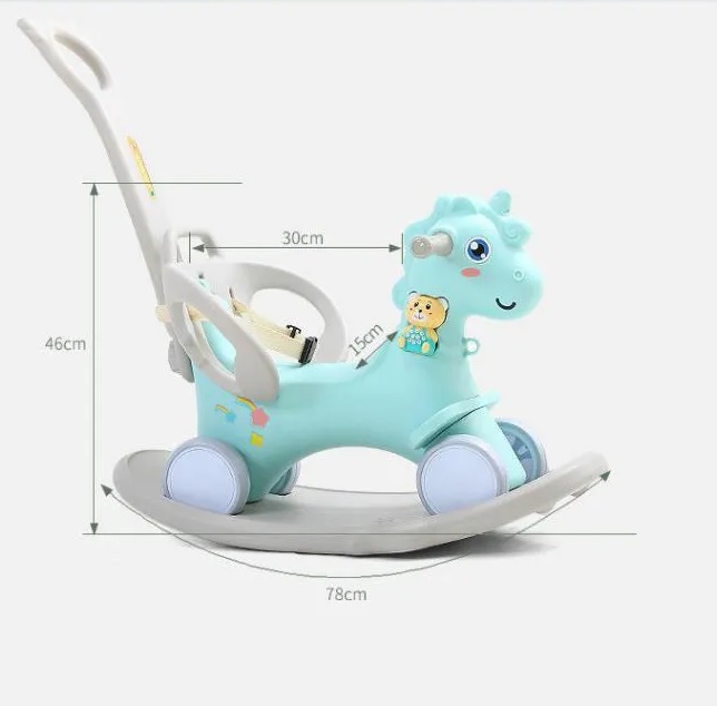 Balansoar 3 in 1 cu maner parental Nichiduta Unicorn Blue - 2 | YEO