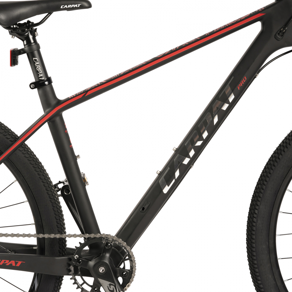Bicicleta Mountain Bike Carpat Pro Carbon 27.5 inch Cadru Carbon GriRosu, inaltime maxima utilizator 160-175 cm, 10 viteze, anvelope Kenda, furca cu suspensie pe arc,greutate maxima utilizator 120 Kg - 7