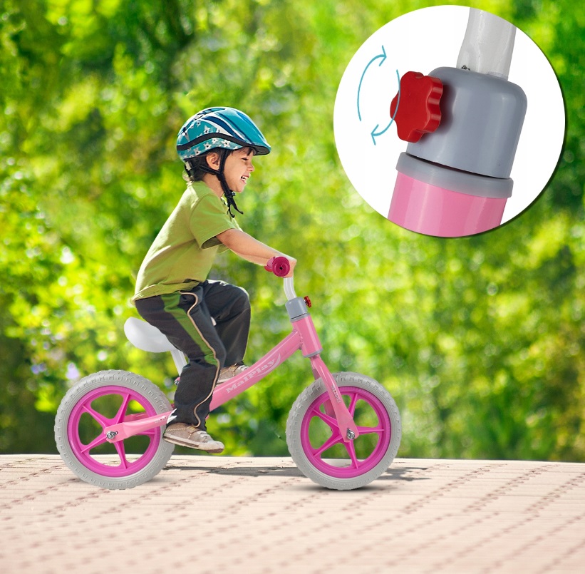 Bicicleta fara pedale MalPlay cu roti EVA 12 inch Pink - 2
