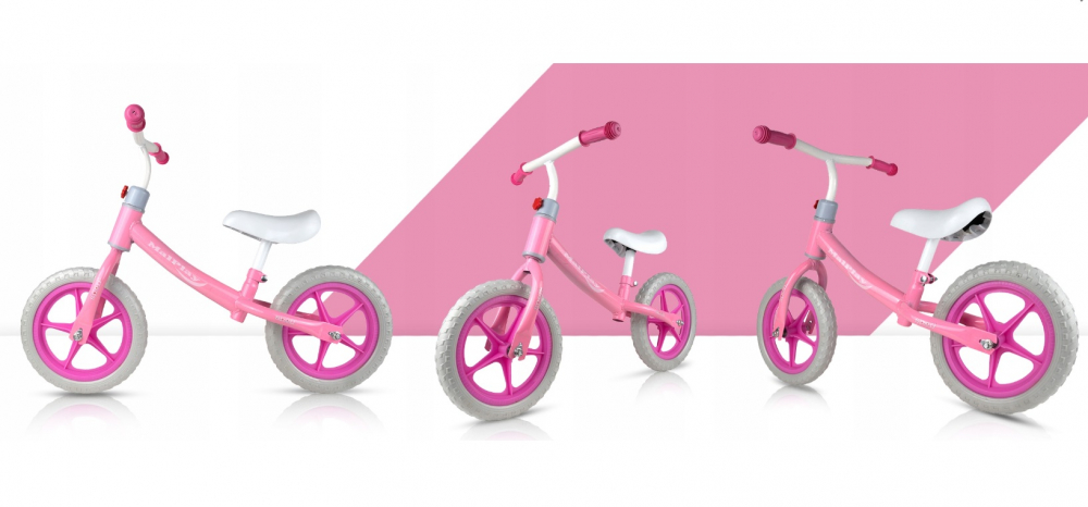 Bicicleta fara pedale MalPlay cu roti EVA 12 inch Pink - 4