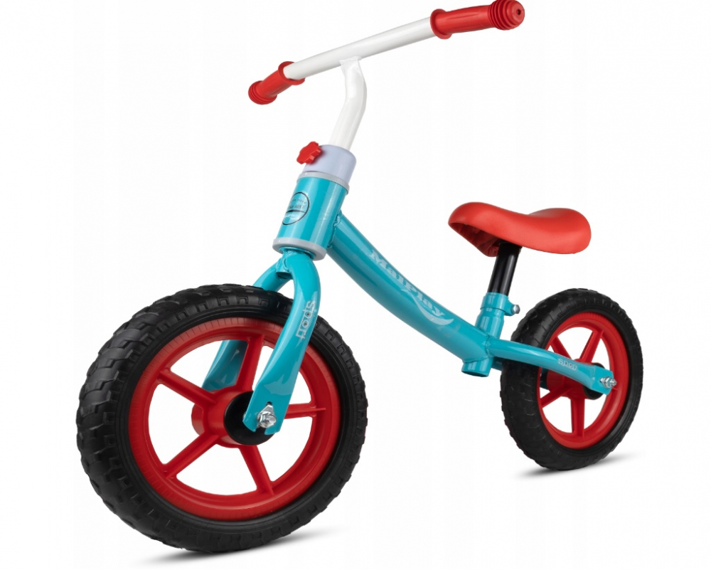 Bicicleta de echilibru fara pedale MalPlay cu saua si ghidonul reglabile in inaltime, roti din spuma EVA de12 inch, 2.2kg Bicolor