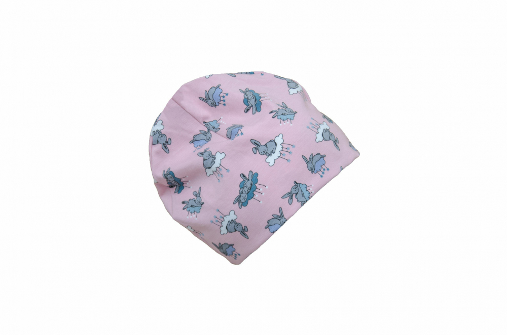 Caciula Bunny Pink KidsDecor in strat dublu 41-45 cm