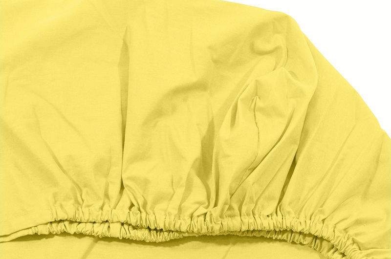 Cearceaf galben KidsDecor cu elastic din bumbac 60 x 107 cm