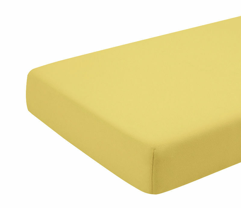 Cearceaf galben KidsDecor cu elastic din bumbac 80 x 190 cm - 1