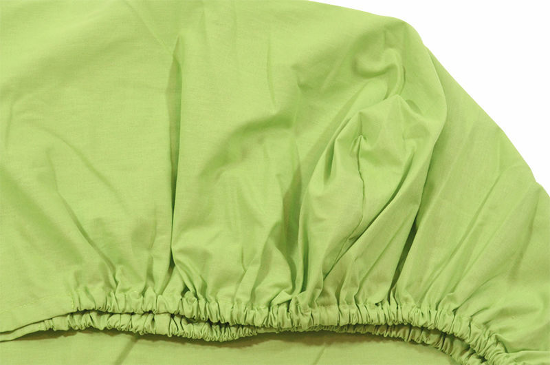 Cearceaf verde KidsDecor cu elastic din bumbac 120x200 cm