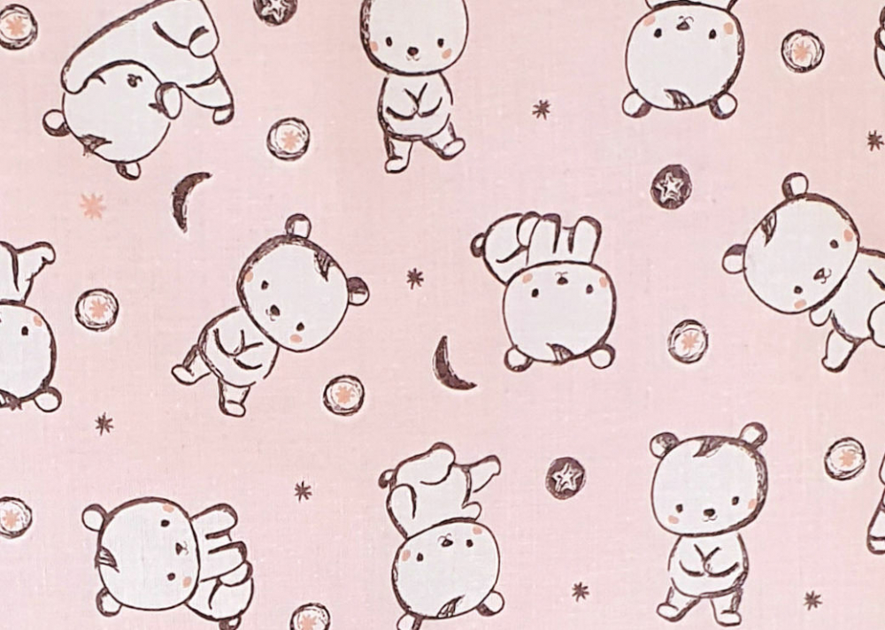 Sac de dormit copii 0.5 tog KidsDecor Baby Bear roz din bumbac 110 cm - 3