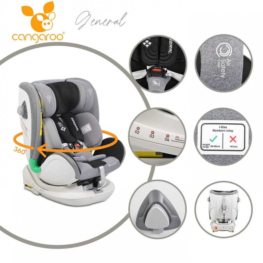 Scaun auto cu isofix 0-36 kg I-Size Cangaroo General beige - 1 | YEO