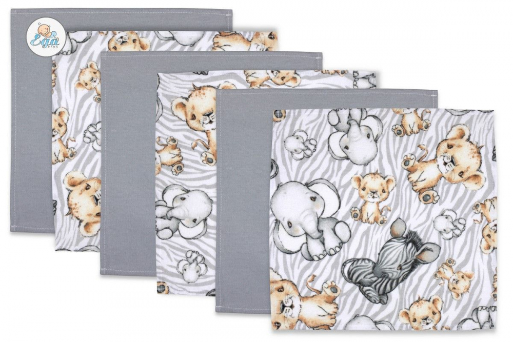 Set 6 batistute din finet pentru copii 38x38 cm model No6 Safari Animals - 2 | YEO